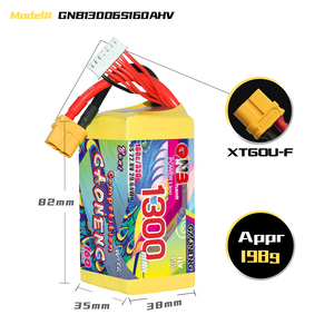 GAONENG GNB LiHV 6S 22.8V 1300mAh 160C XT60 LiPo Battery