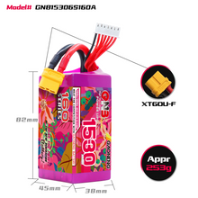 Load image into Gallery viewer, GAONENG GNB 6S 22.2V 1530mAh 160C XT60 LiPo Battery