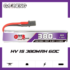 GAONENG GNB LiHV 1S 3.8V 380mAh 60C A30 Cabled LiPo Battery