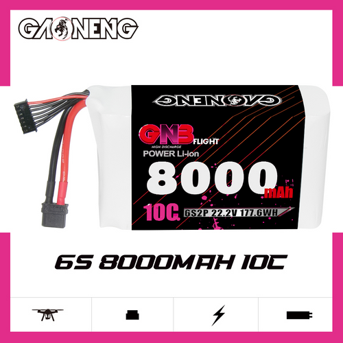 GAONENG GNB 6S 22.2V 8000mAh 10C XT60 Li-ion Battery made with Samsung 21700