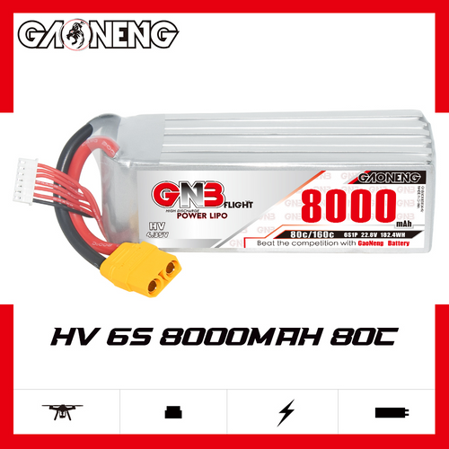 GAONENG GNB HV 6S 22.8V 8000mAh 80C LiPo Battery XT90