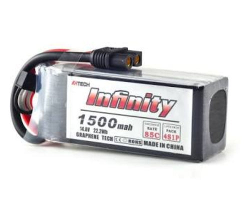 AHTECH 4S 14.8V 1500mAh 85C Graphene LiPo Battery XT60 Support 15C Boosting Charger For Racer Droner